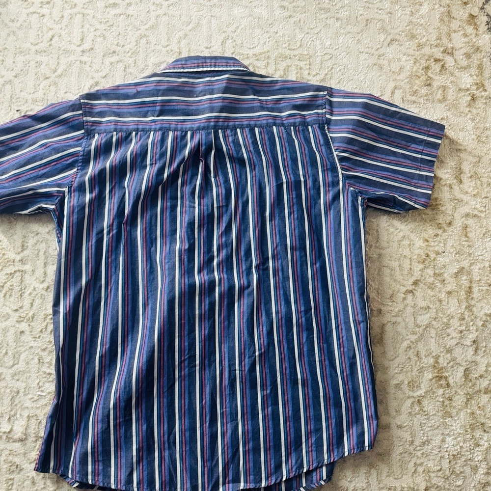 Haband Men's Multicolor Striped Button Down Shirt - Picture 2 of 2
